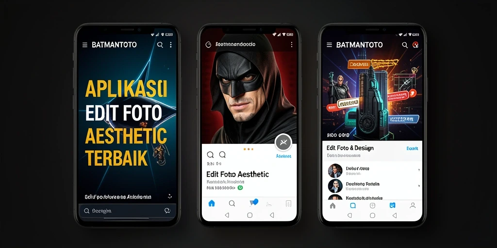 Tampilan antarmuka aplikasi BATMANTOTO untuk Edit Foto Aesthetic.