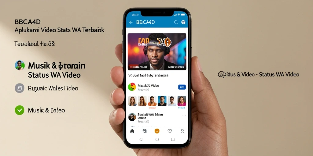 Tampilan antarmuka BBCA4D yang menarik dan mudah digunakan untuk memilih video status.