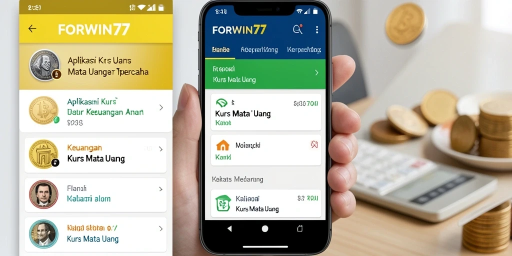 Antarmuka pengguna FORWIN77 yang menampilkan fungsi Kurs Mata Uang.