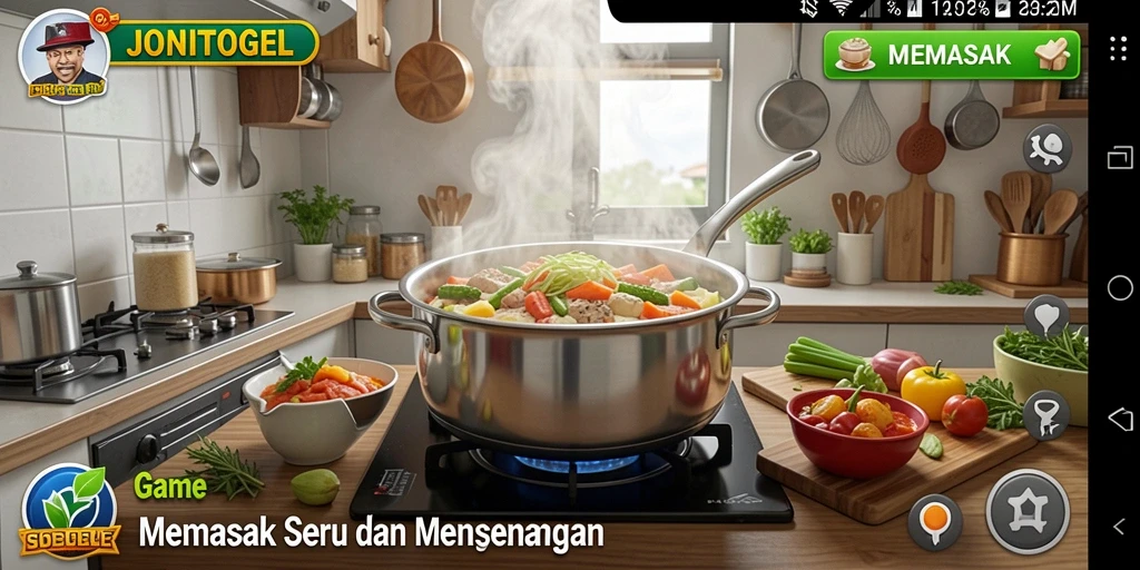 Tampilan menarik dari antarmuka Memasak JONITOGEL.