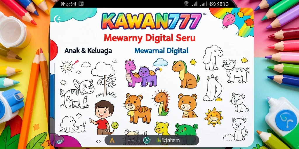 Antarmuka KAWAN777 menampilkan gambar mewarnai yang menarik dan berwarna-warni.