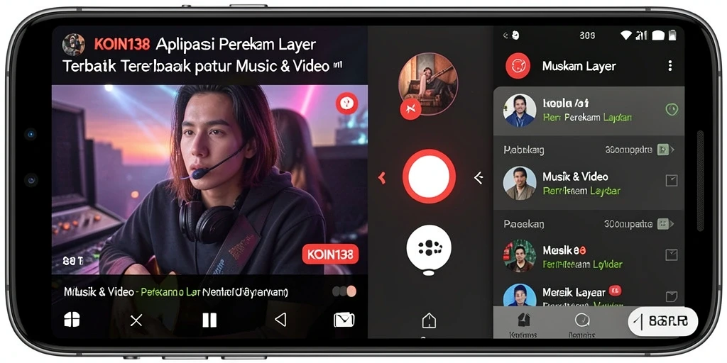 Screenshot utama KOIN138 menampilkan antarmuka perekam layar yang intuitif.