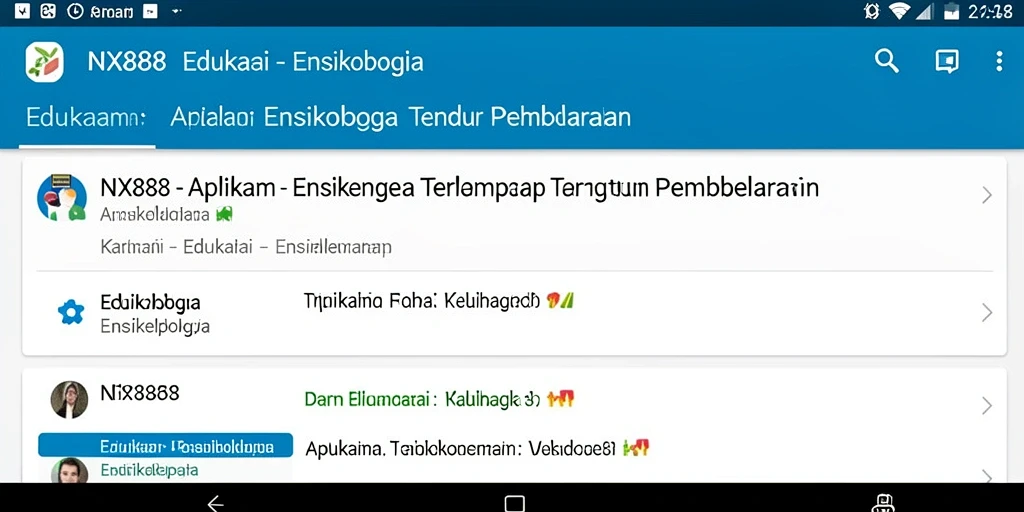 Antarmuka aplikasi NX888 yang bersih dan informatif.