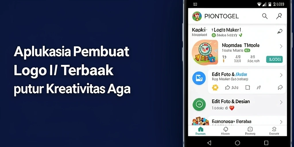 Tampilan antarmuka PIONTOGEL saat mendesain logo yang kreatif.
