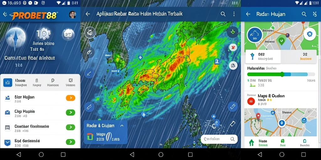 Tampilan antarmuka PROBET88 yang jelas dan informatif untuk Radar Hujan.