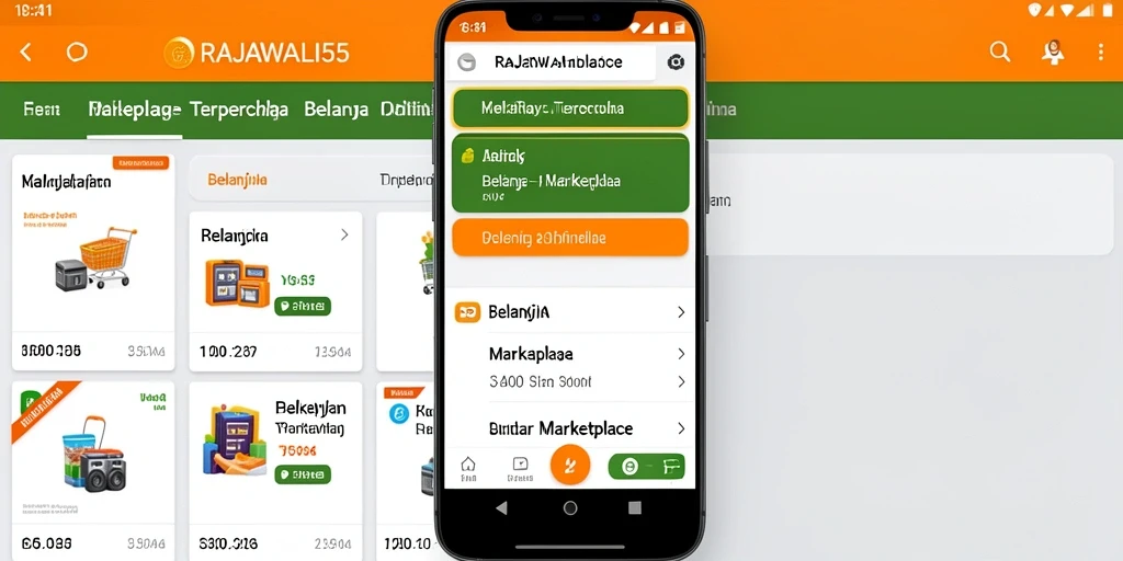 Antarmuka pengguna RAJAWALI55 yang menarik dan memudahkan belanja.