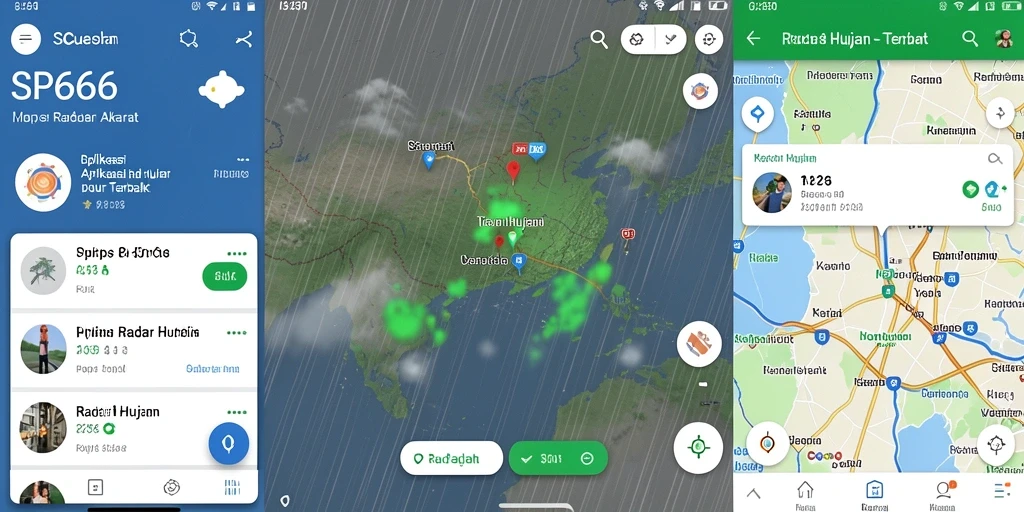 Tampilan antarmuka SP666 yang modern dan informatif untuk radar hujan.