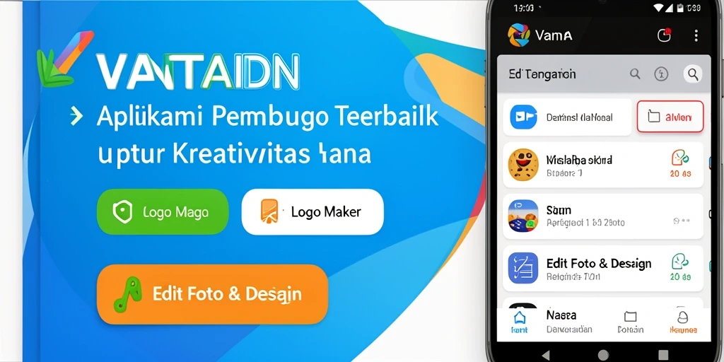 Antarmuka VANTAIDN untuk membuat logo yang menarik dan intuitif.