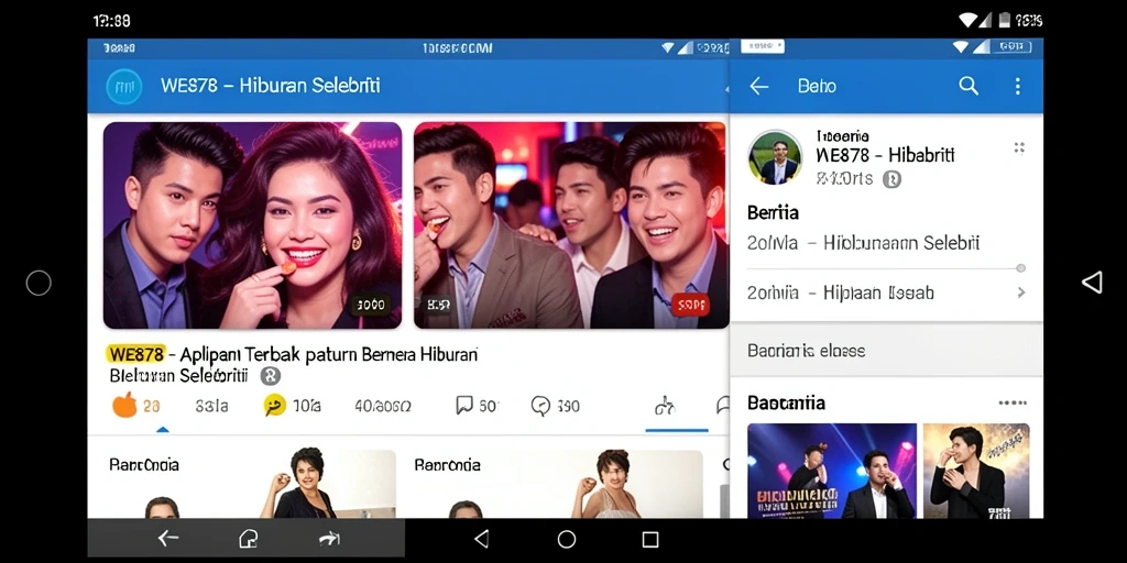 Antarmuka WE878 yang jelas dan menarik untuk berita selebriti.